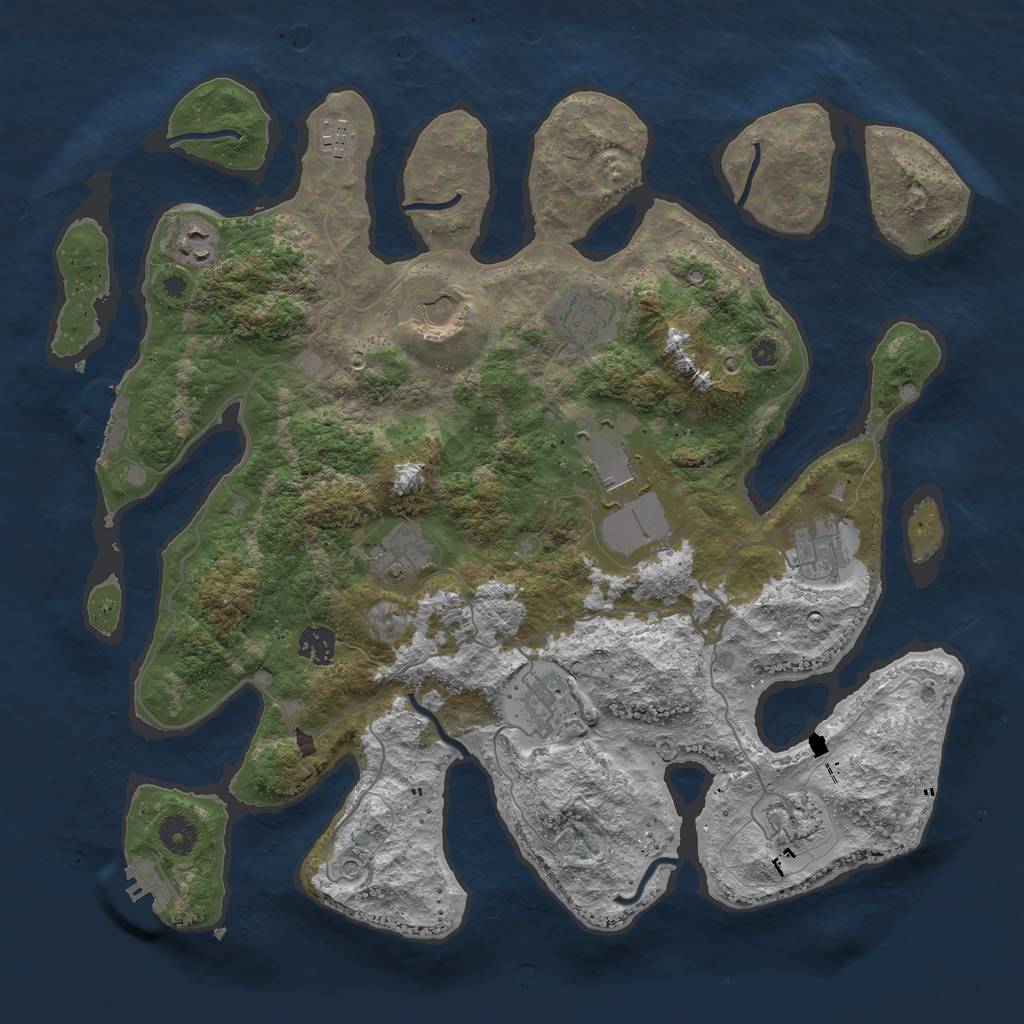 Rust Map: Procedural Map, Size: 4000, Seed: 656469, 15 Monuments