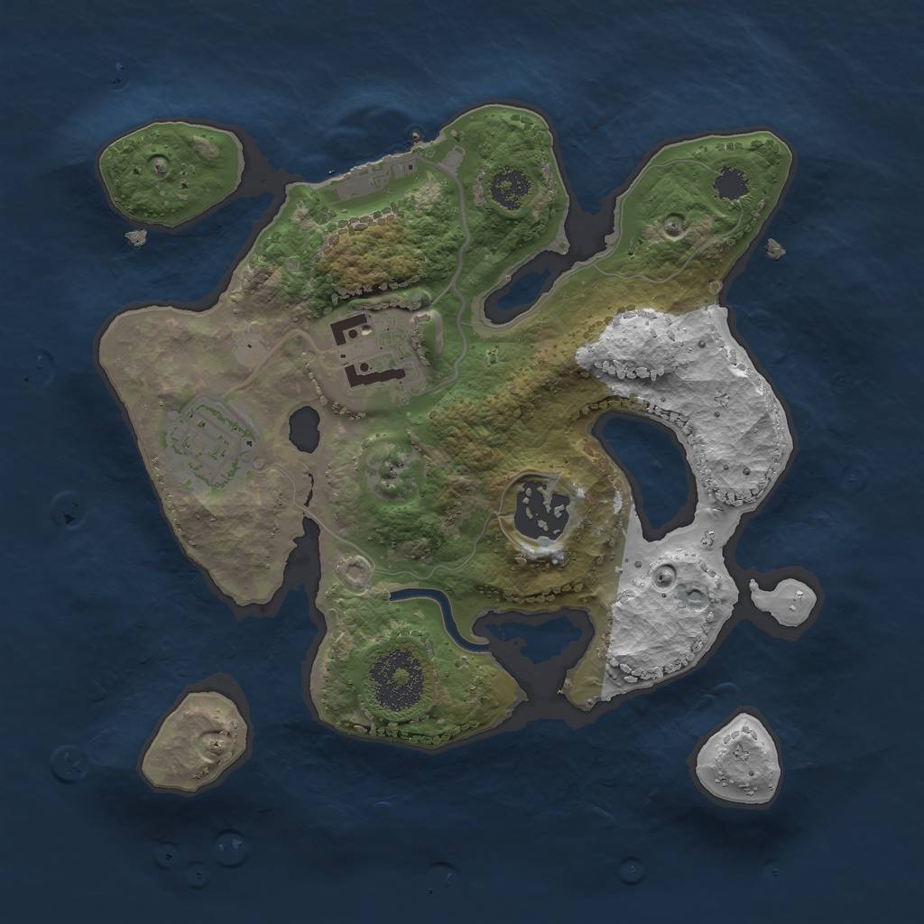 Rust Map: Procedural Map, Size: 2400, Seed: 151, 6 Monuments