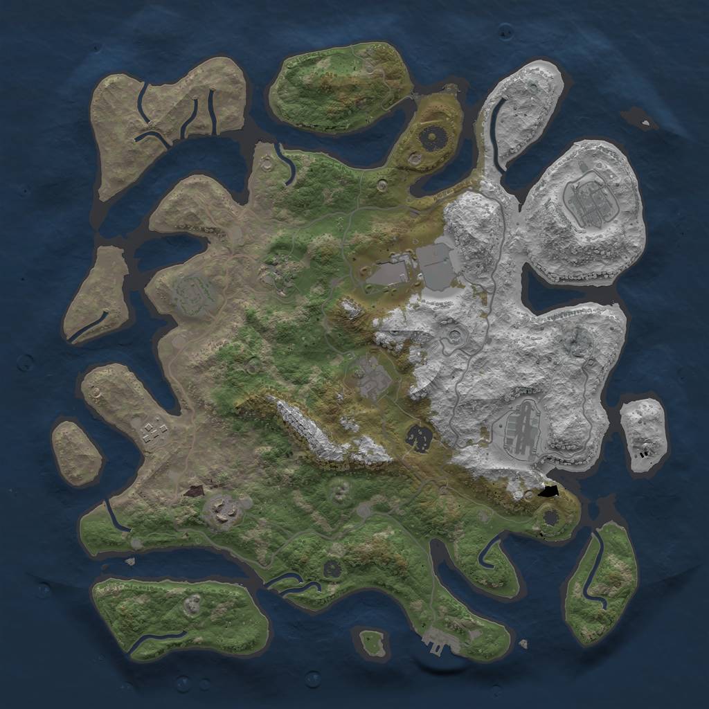 Rust Map: Procedural Map, Size: 4000, Seed: 823118, 13 Monuments