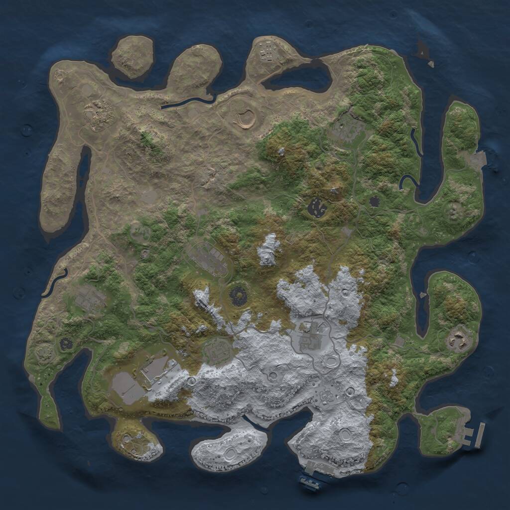 Rust Map: Procedural Map, Size: 4000, Seed: 848698, 17 Monuments