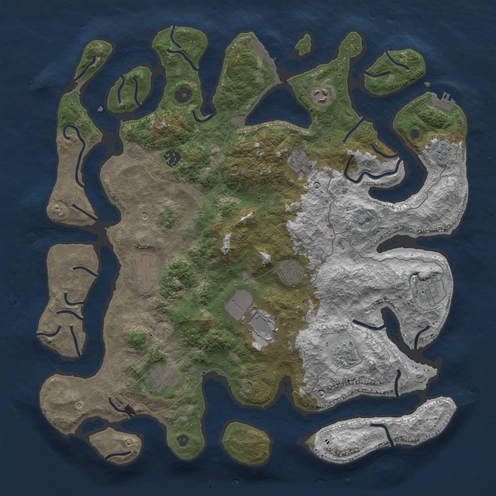 Rust Map: Procedural Map, Size: 4500, Seed: 768440319, 15 Monuments