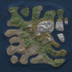 Thumbnail Rust Map: Procedural Map, Size: 3700, Seed: 672661396, 12 Monuments