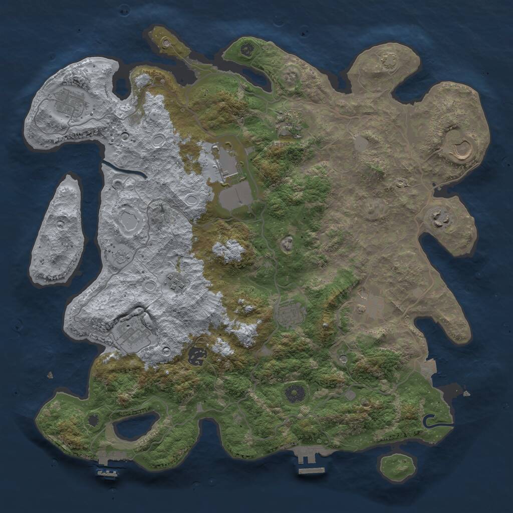 Rust Map: Procedural Map, Size: 4000, Seed: 617868, 16 Monuments