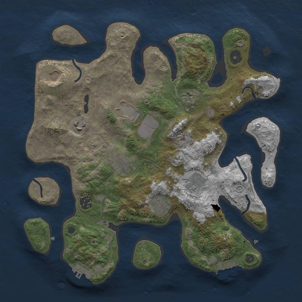 Rust Map: Procedural Map, Size: 3500, Seed: 23451424, 13 Monuments