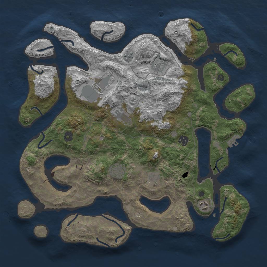 Rust Map: Procedural Map, Size: 4000, Seed: 815817, 12 Monuments