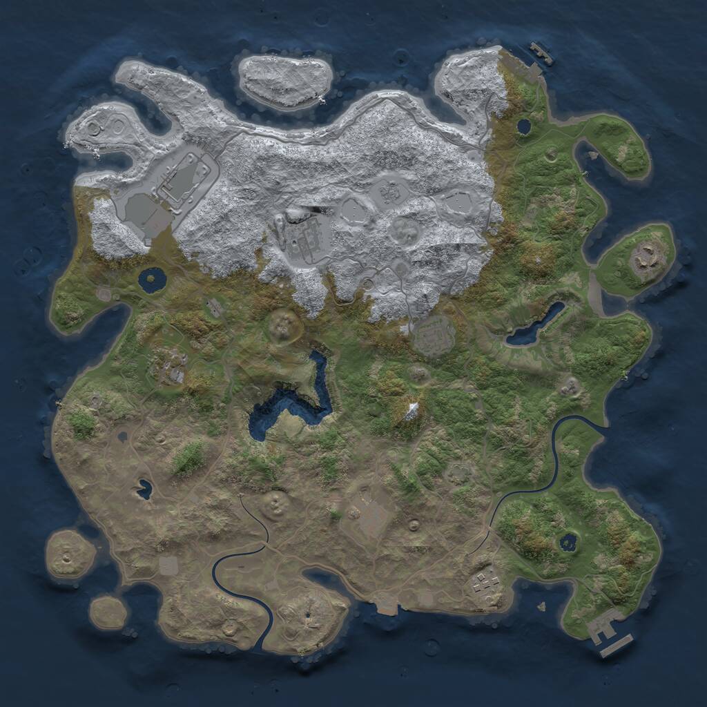 Rust Map: Procedural Map, Size: 4000, Seed: 815817, 13 Monuments