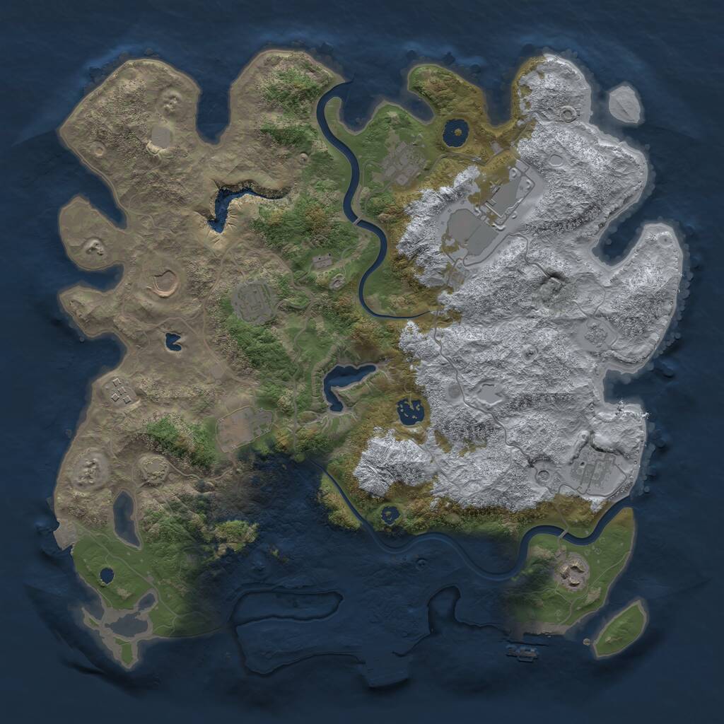 Rust Map: Procedural Map, Size: 4000, Seed: 406761893, 15 Monuments