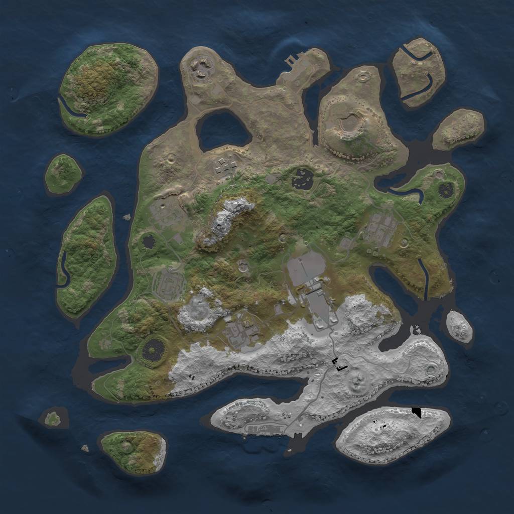 Rust Map: Procedural Map, Size: 3500, Seed: 248192, 14 Monuments