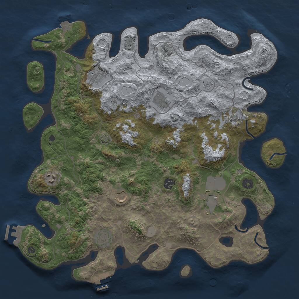 Rust Map: Procedural Map, Size: 4000, Seed: 45450721, 15 Monuments