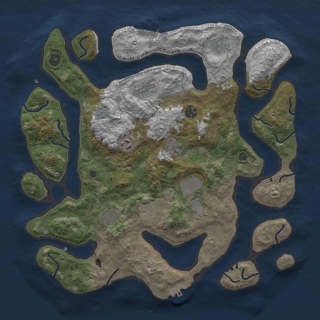 Rust Map: Procedural Map, Size: 4000, Seed: 731392, 14 Monuments