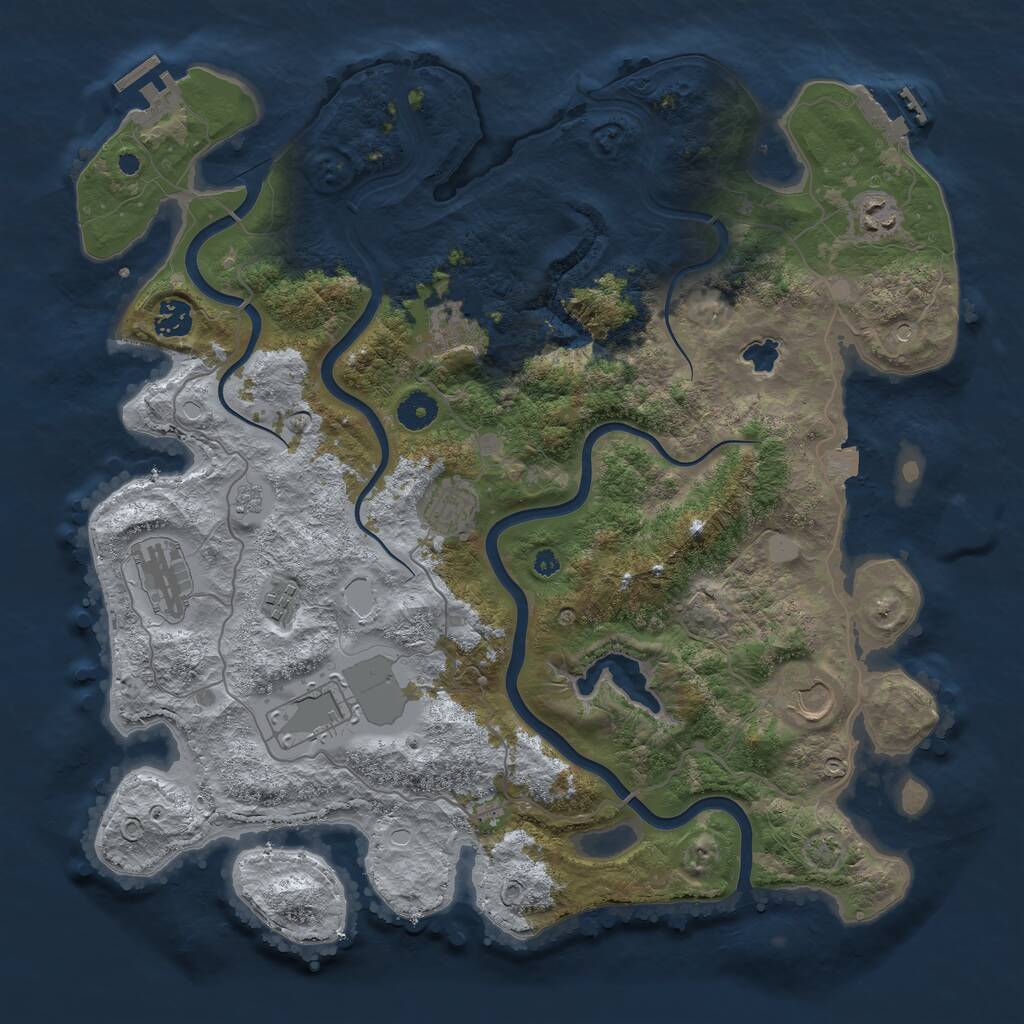 Rust Map: Procedural Map, Size: 4000, Seed: 683561, 14 Monuments