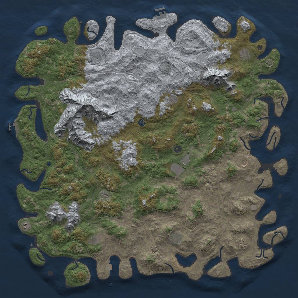 Rust Map: Procedural Map, Size: 6000, Seed: 86567, 17 Monuments