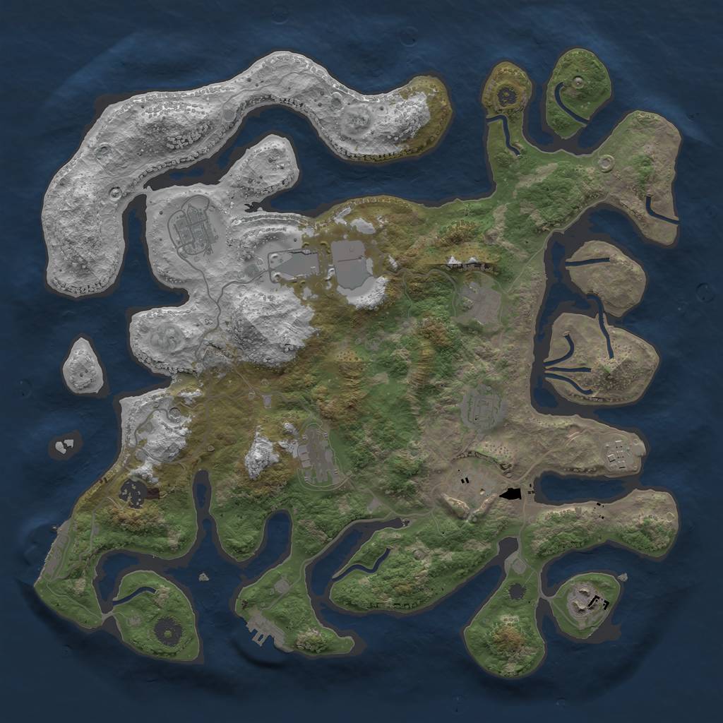 Rust Map: Procedural Map, Size: 3900, Seed: 27022009, 14 Monuments