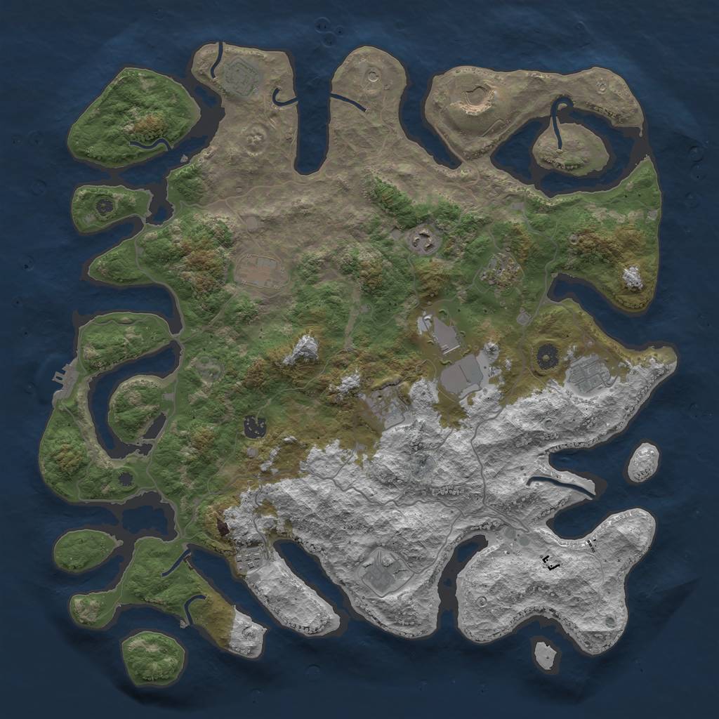 Rust Map: Procedural Map, Size: 4500, Seed: 759320814, 15 Monuments