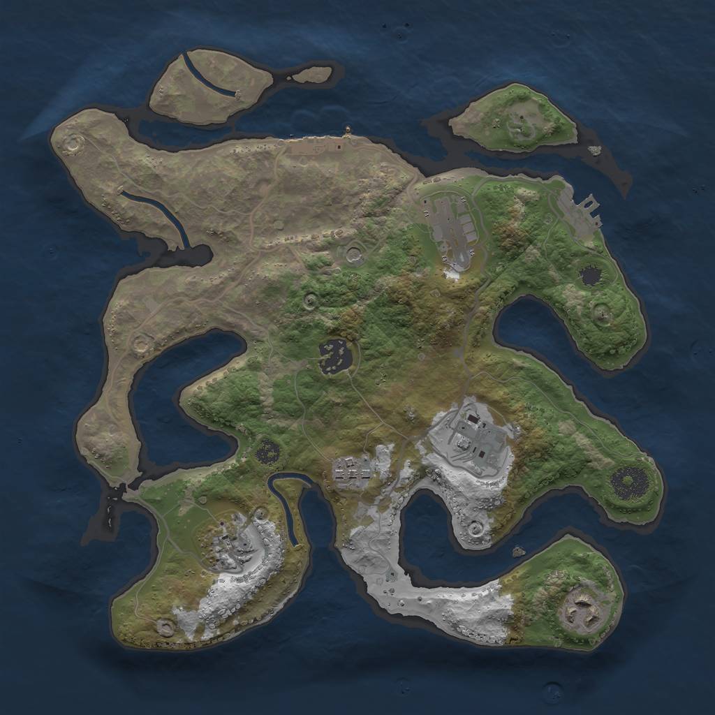 Rust Map: Procedural Map, Size: 3000, Seed: 877482938, 11 Monuments