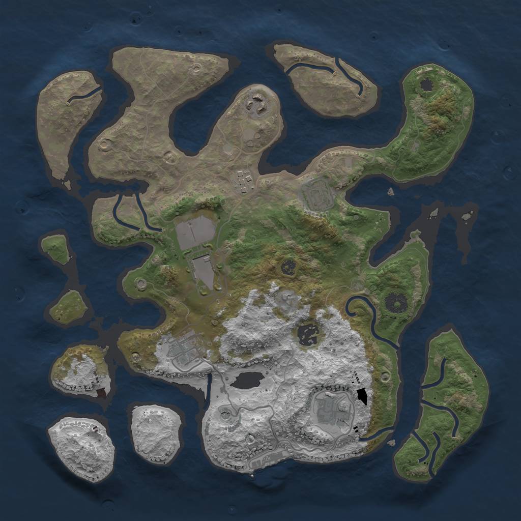 Rust Map: Procedural Map, Size: 3500, Seed: 6678, 11 Monuments