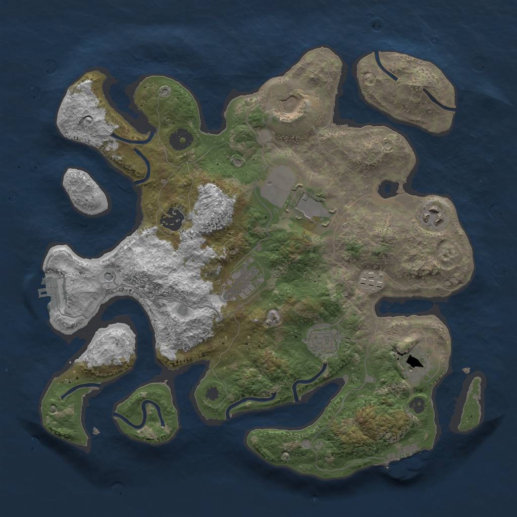 Rust Map: Procedural Map, Size: 3500, Seed: 895733, 13 Monuments