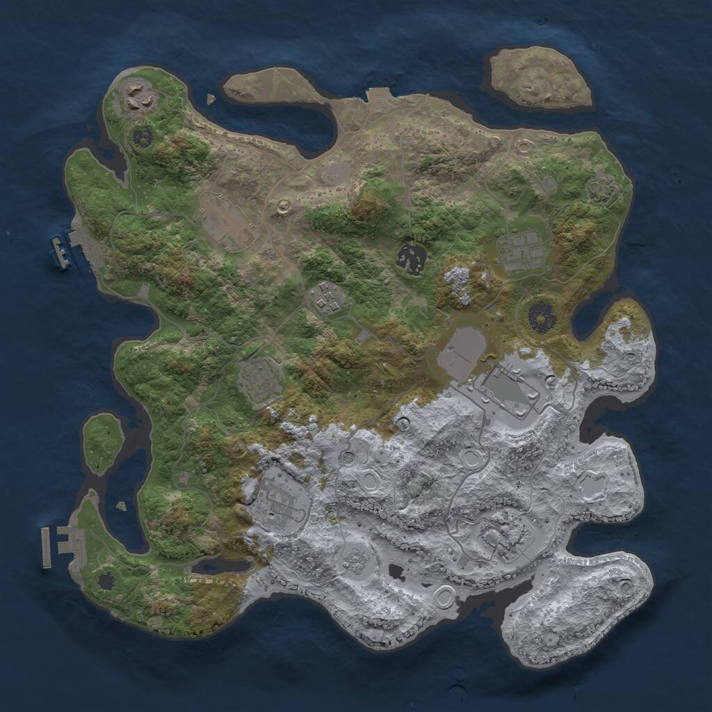 Rust Map: Procedural Map, Size: 3500, Seed: 813575, 15 Monuments