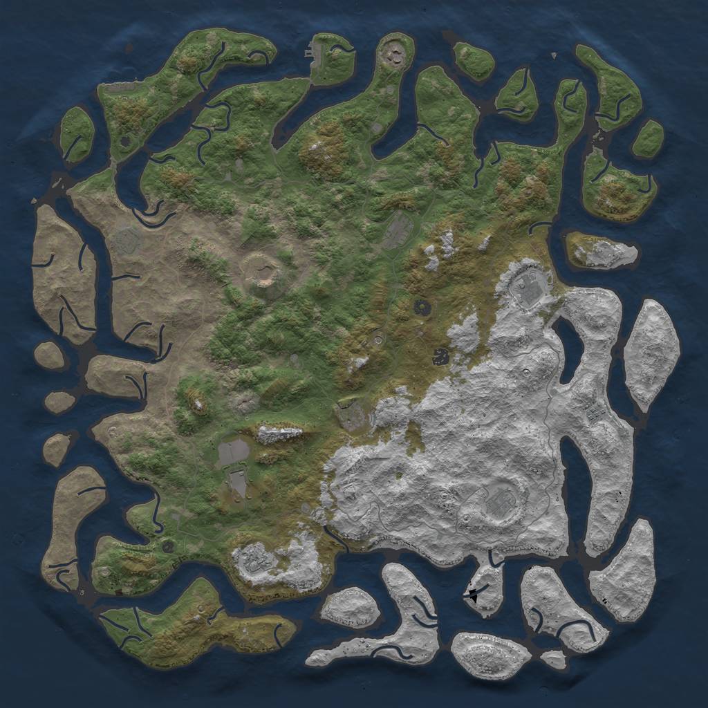 Rust Map: Procedural Map, Size: 6000, Seed: 2649930, 16 Monuments