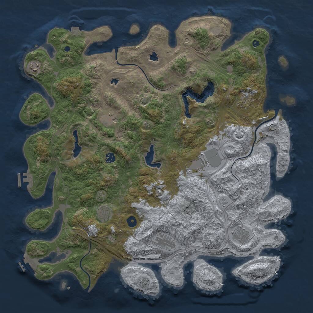 Rust Map: Procedural Map, Size: 4500, Seed: 690414, 15 Monuments