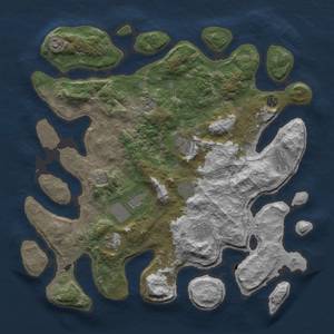 Thumbnail Rust Map: Barren, Size: 4500, Seed: 712372, 12 Monuments