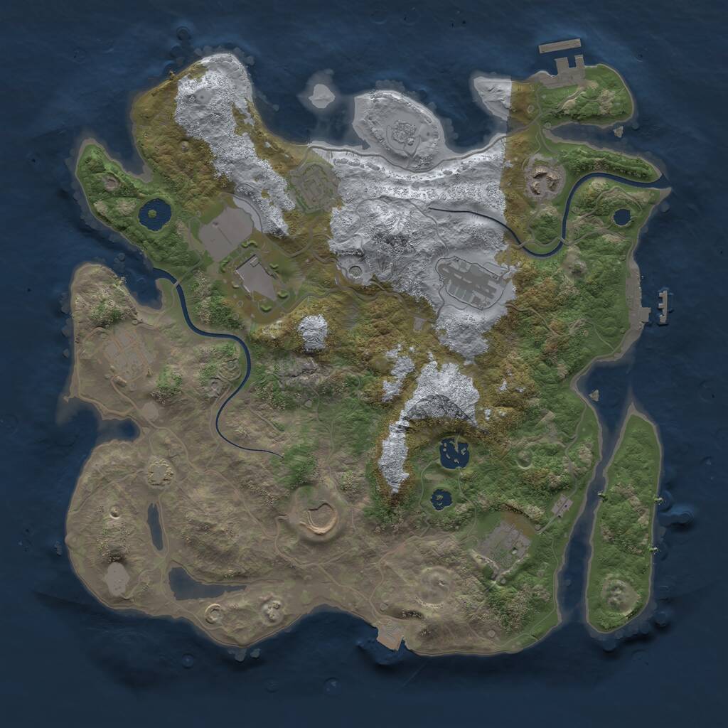 Rust Map: Procedural Map, Size: 3500, Seed: 862213, 14 Monuments