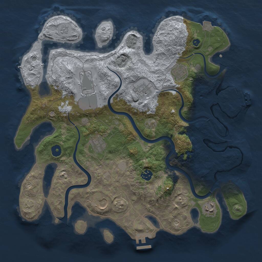 Rust Map: Procedural Map, Size: 3600, Seed: 924701, 14 Monuments