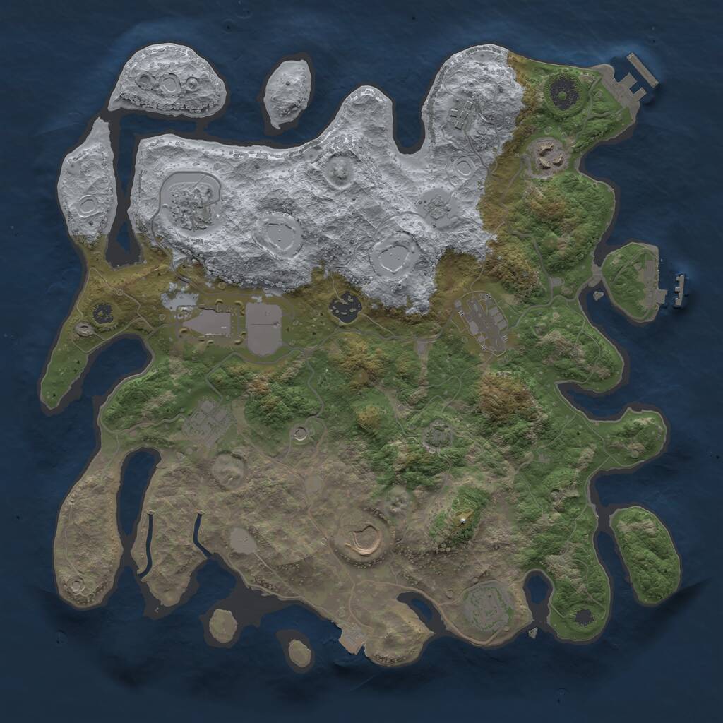 Rust Map: Procedural Map, Size: 3600, Seed: 924701, 15 Monuments