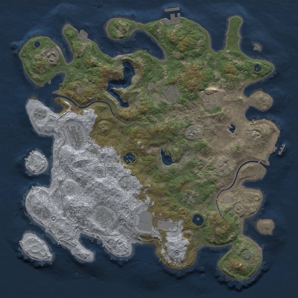 Rust Map: Procedural Map, Size: 4000, Seed: 3213216, 15 Monuments