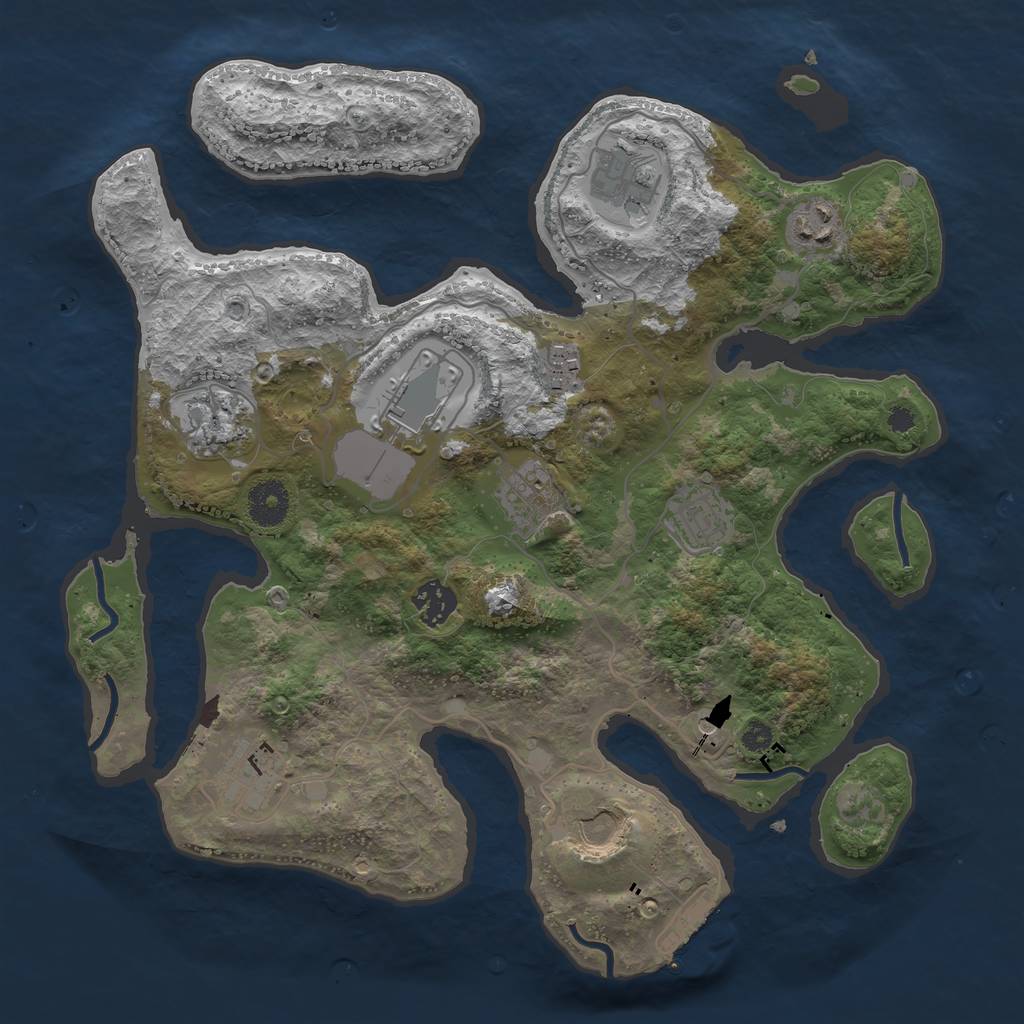 Rust Map: Procedural Map, Size: 3500, Seed: 818840, 14 Monuments