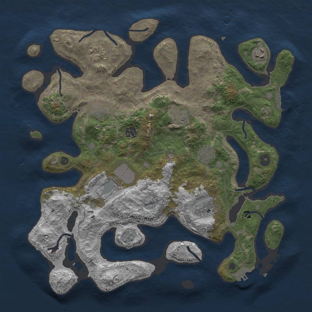 Rust Map: Procedural Map, Size: 4000, Seed: 196635, 14 Monuments