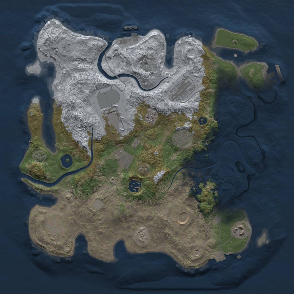 Rust Map: Procedural Map, Size: 3500, Seed: 193930, 15 Monuments