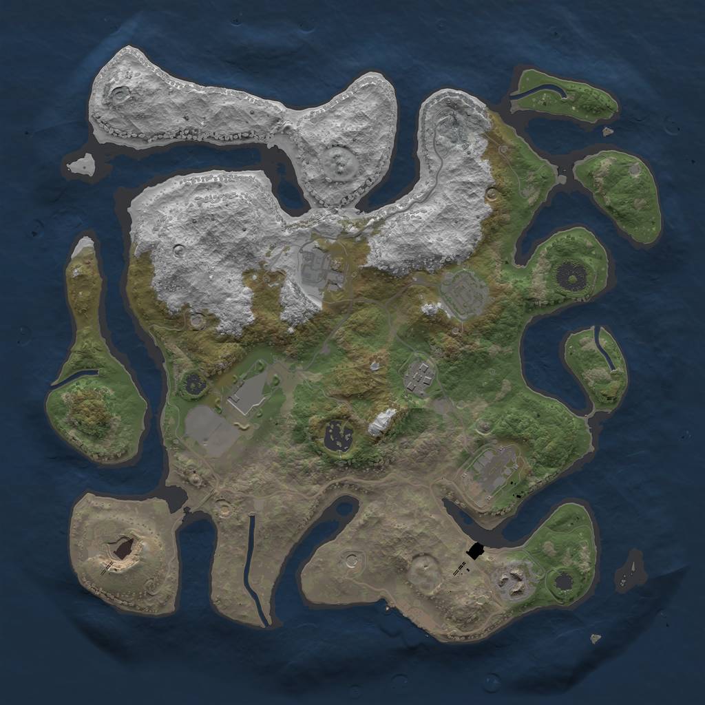 Rust Map: Procedural Map, Size: 3500, Seed: 193930, 12 Monuments