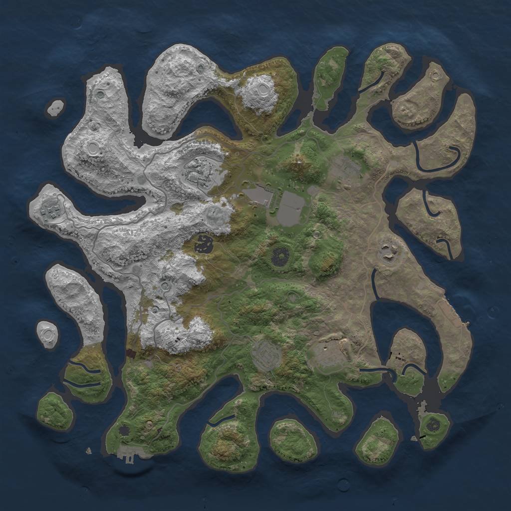 Rust Map: Procedural Map, Size: 4000, Seed: 191030, 16 Monuments