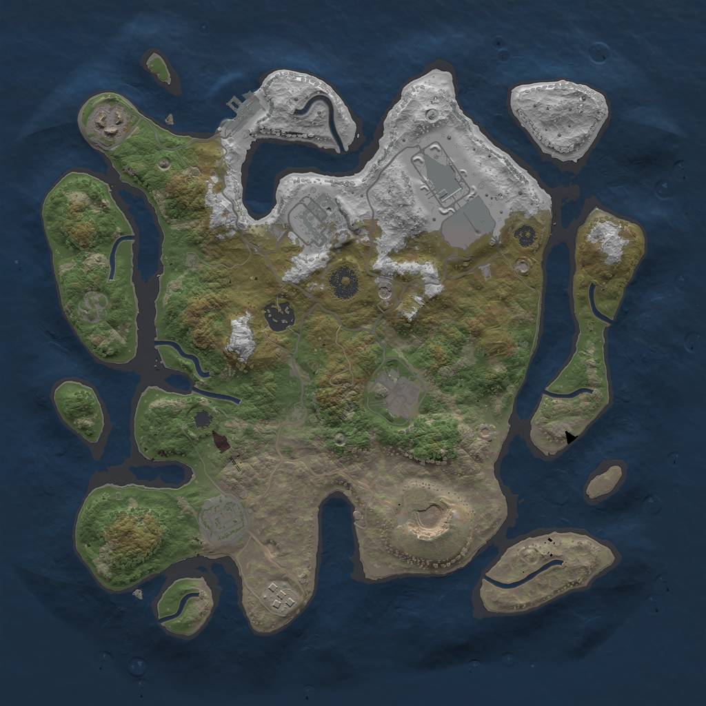 Rust Map: Procedural Map, Size: 3500, Seed: 979159, 12 Monuments