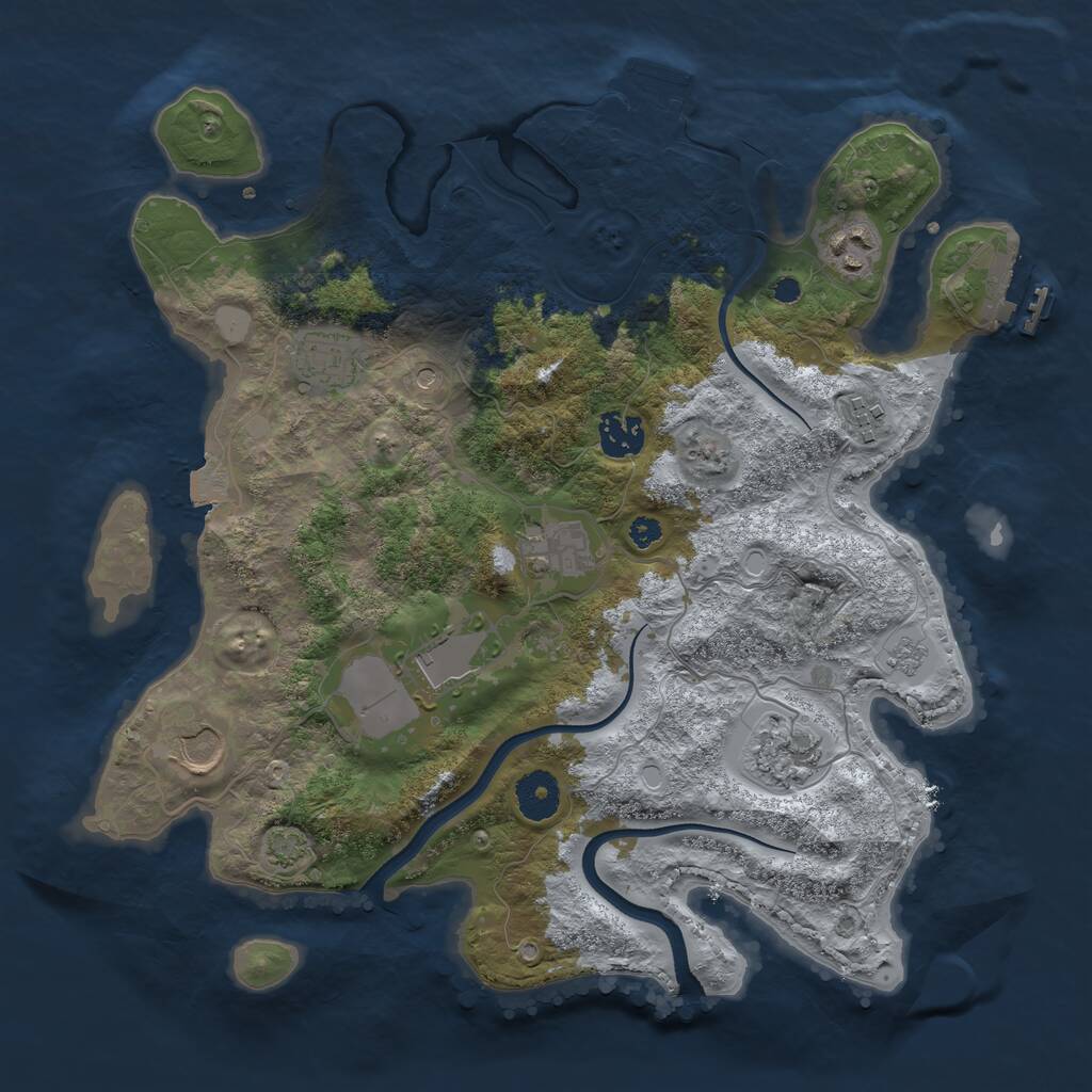 Rust Map: Procedural Map, Size: 3500, Seed: 568505136, 14 Monuments