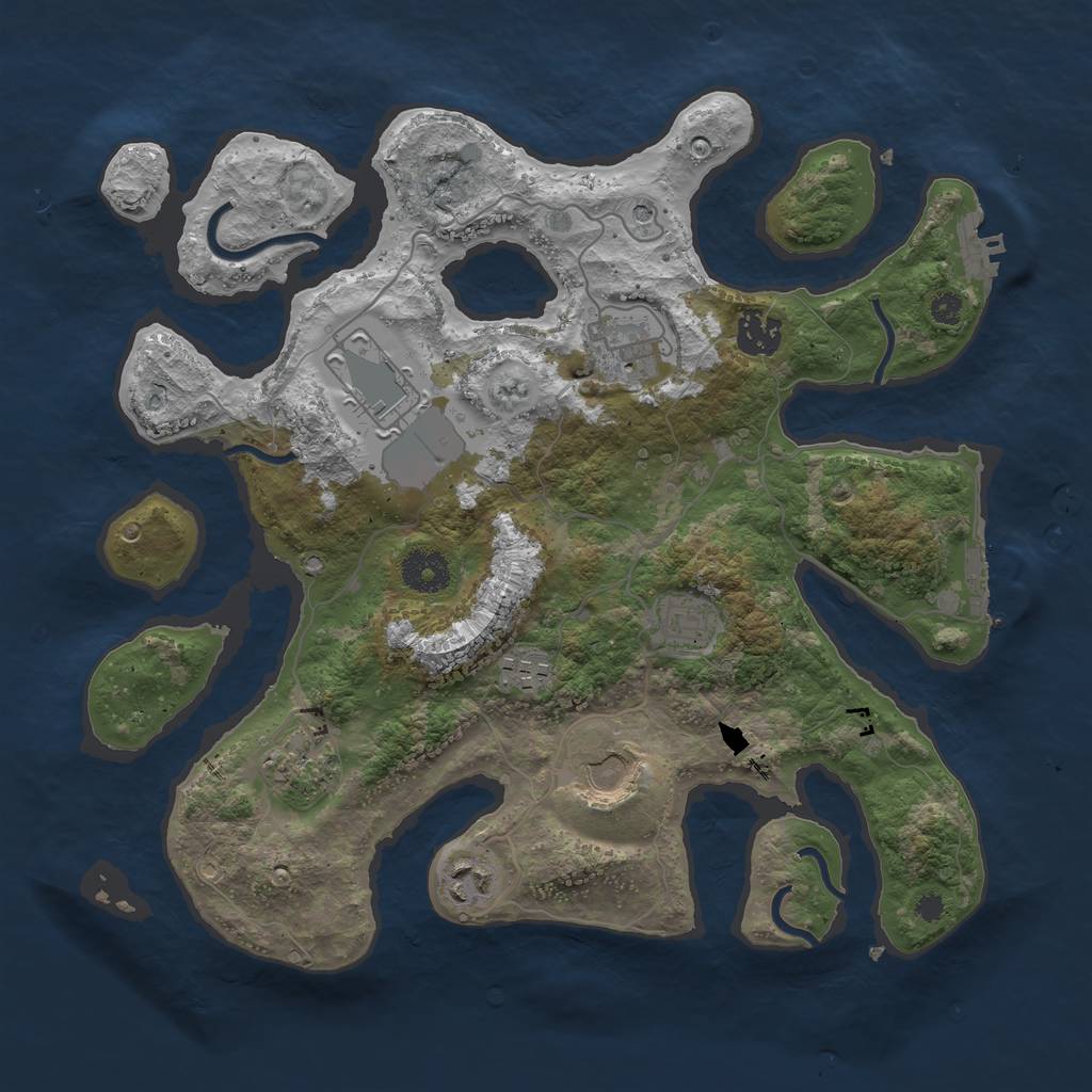 Rust Map: Procedural Map, Size: 3500, Seed: 502084, 13 Monuments