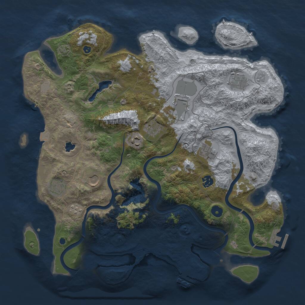 Rust Map: Procedural Map, Size: 4000, Seed: 283872, 15 Monuments