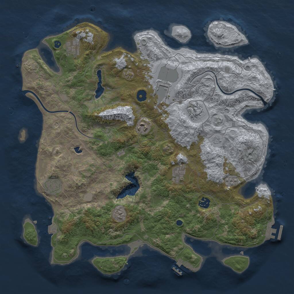 Rust Map: Procedural Map, Size: 4000, Seed: 283872, 14 Monuments