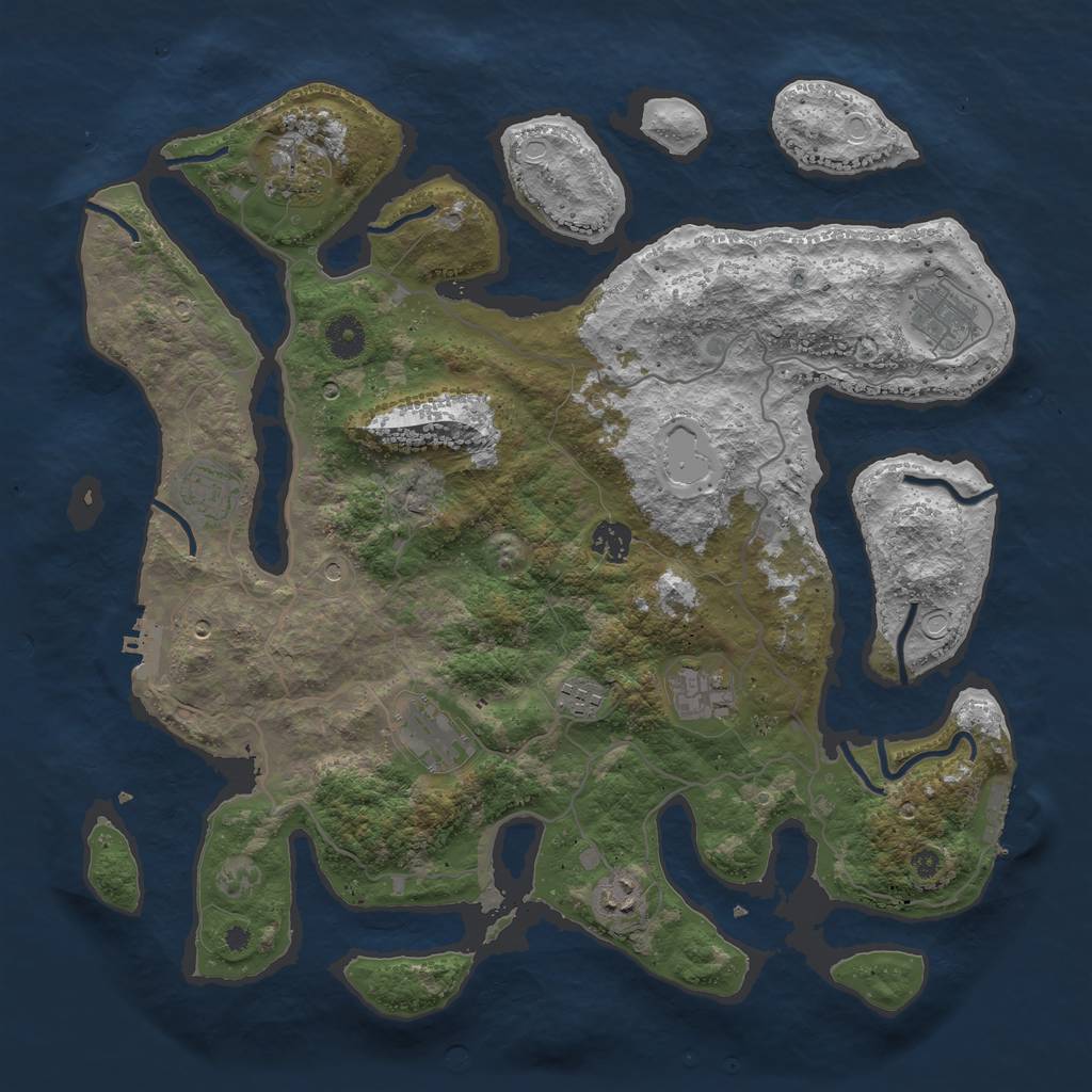 Rust Map: Procedural Map, Size: 4000, Seed: 283872, 19 Monuments