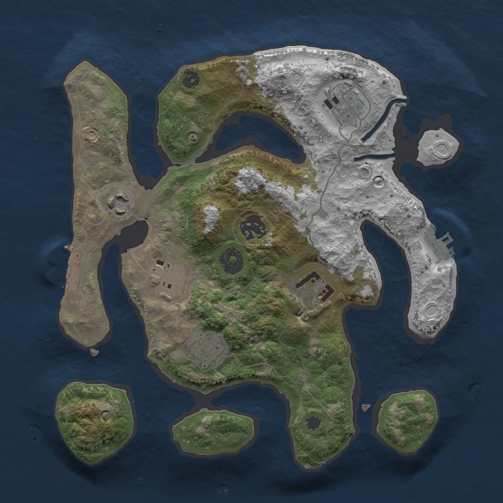 Rust Map: Procedural Map, Size: 3000, Seed: 545534112, 13 Monuments