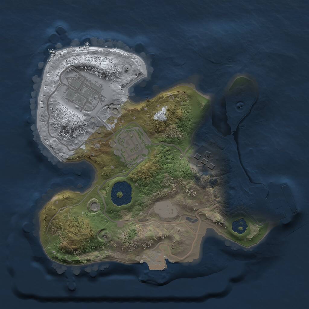 Rust Map: Procedural Map, Size: 2000, Seed: 2143825031, 5 Monuments