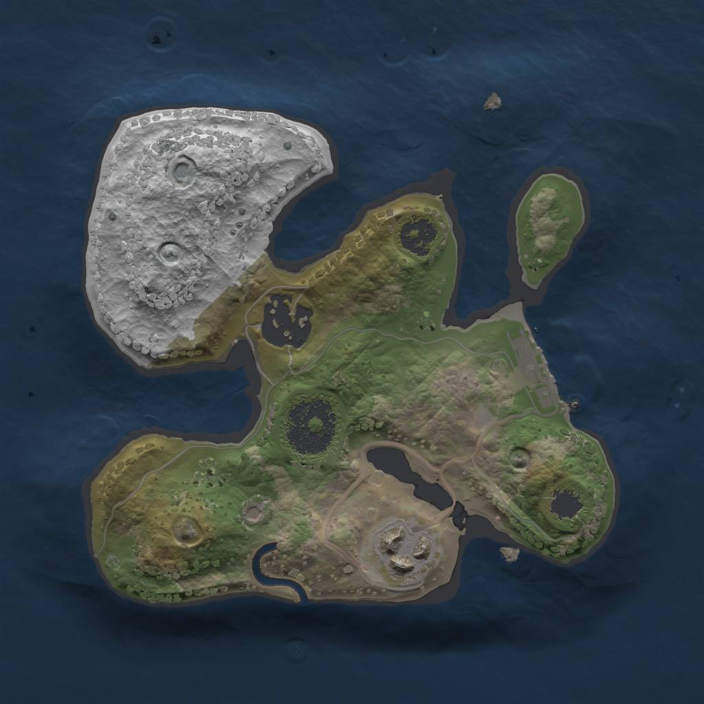 Rust Map: Procedural Map, Size: 2000, Seed: 2143825031, 5 Monuments