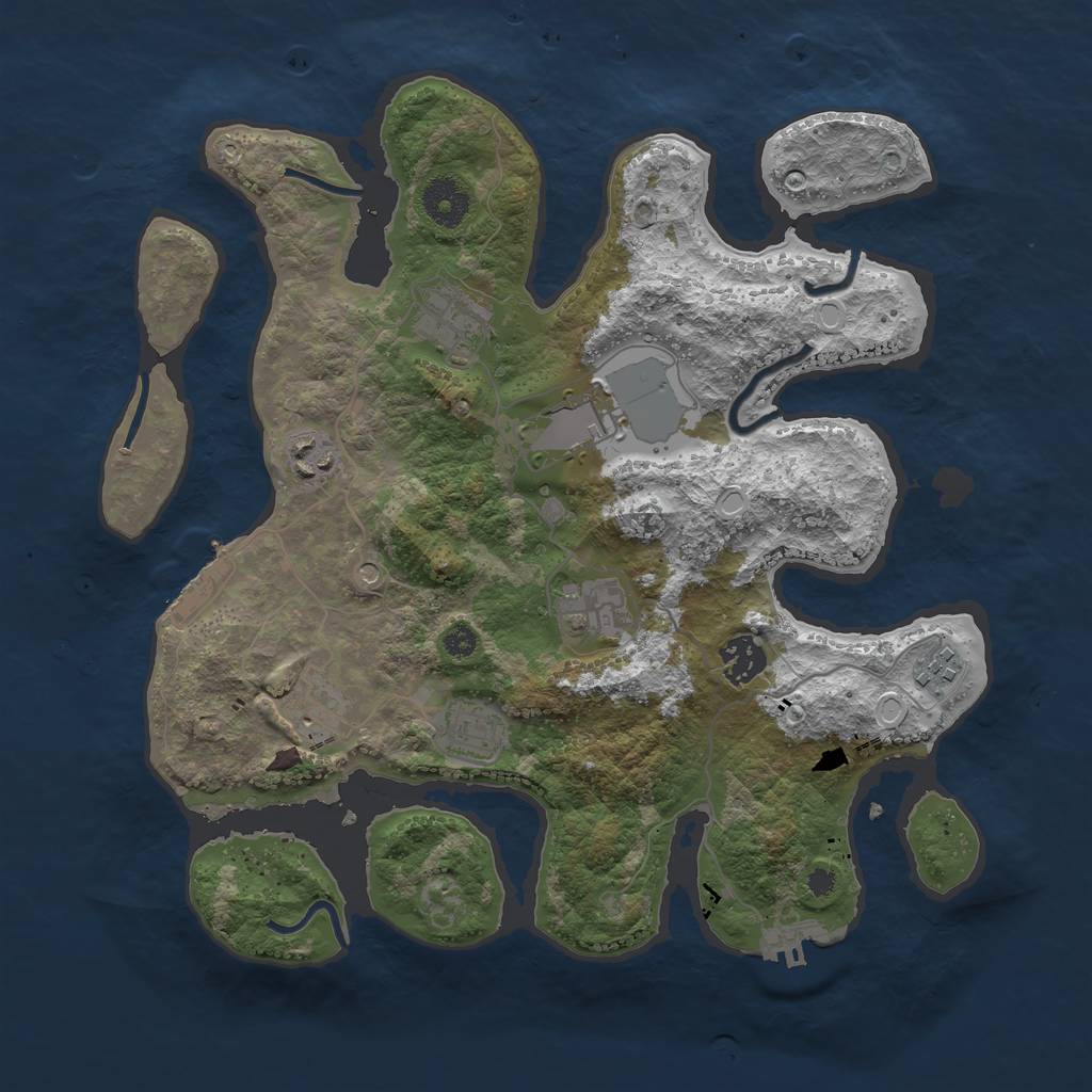 Rust Map: Procedural Map, Size: 3500, Seed: 590502, 19 Monuments