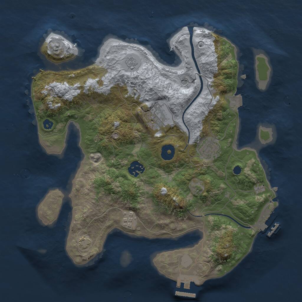 Rust Map: Procedural Map, Size: 3000, Seed: 548069, 10 Monuments