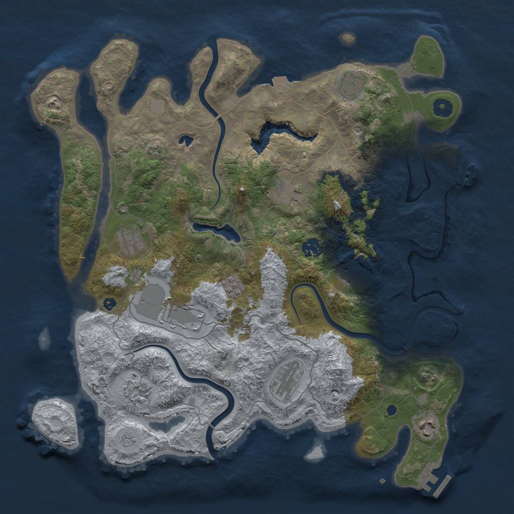 Rust Map: Procedural Map, Size: 4000, Seed: 4785645, 16 Monuments