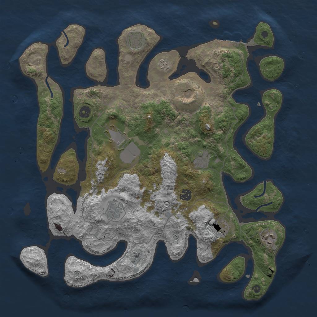 Rust Map: Procedural Map, Size: 4000, Seed: 4785645, 13 Monuments