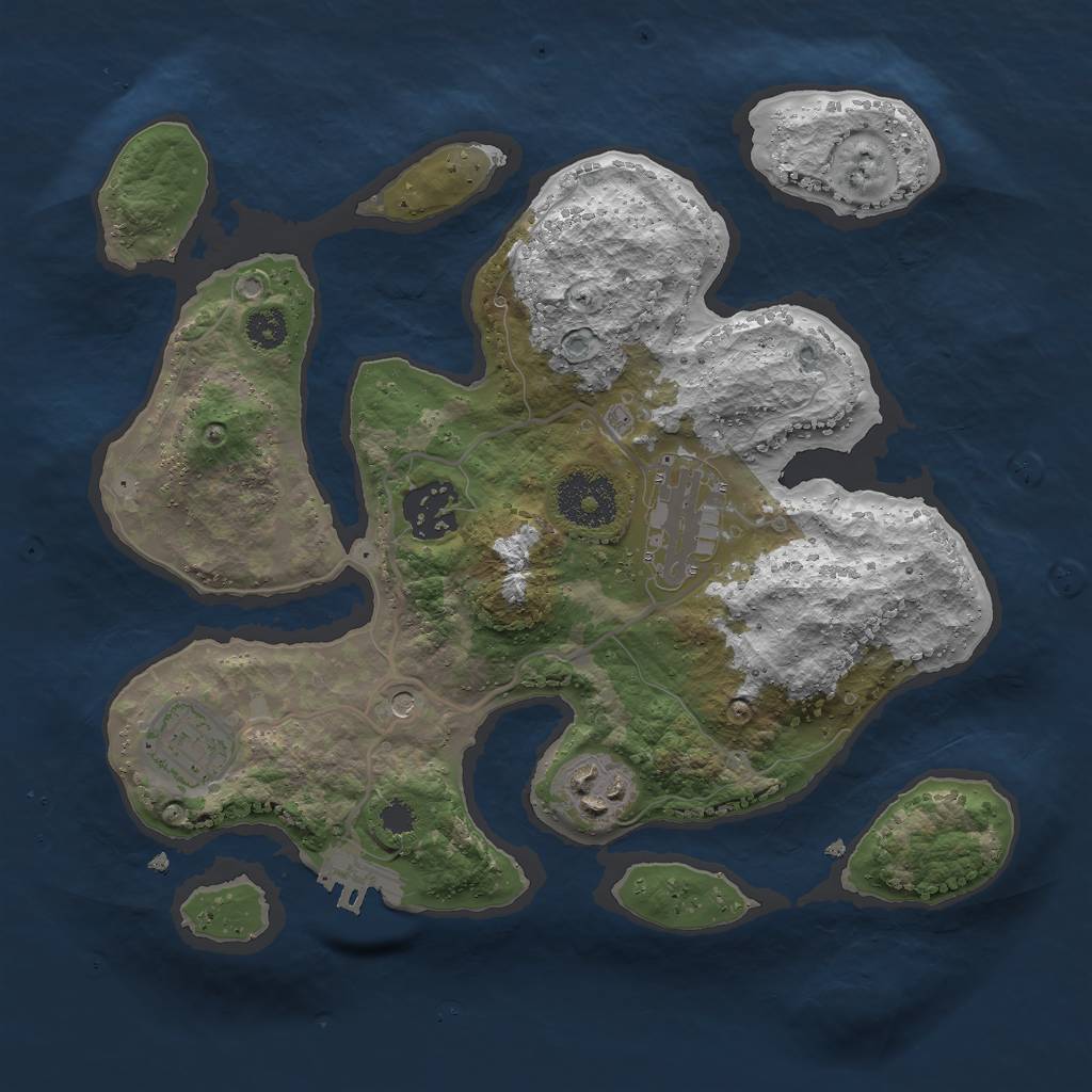 Rust Map: Procedural Map, Size: 2800, Seed: 1234567890, 8 Monuments