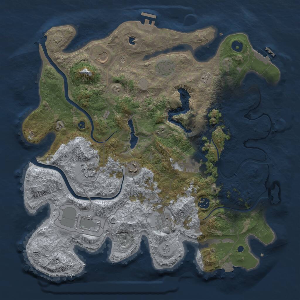 Rust Map: Procedural Map, Size: 4000, Seed: 284621, 15 Monuments