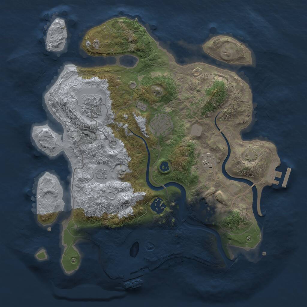 Rust Map: Procedural Map, Size: 3100, Seed: 345, 11 Monuments